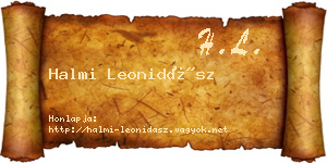 Halmi Leonidász névjegykártya
